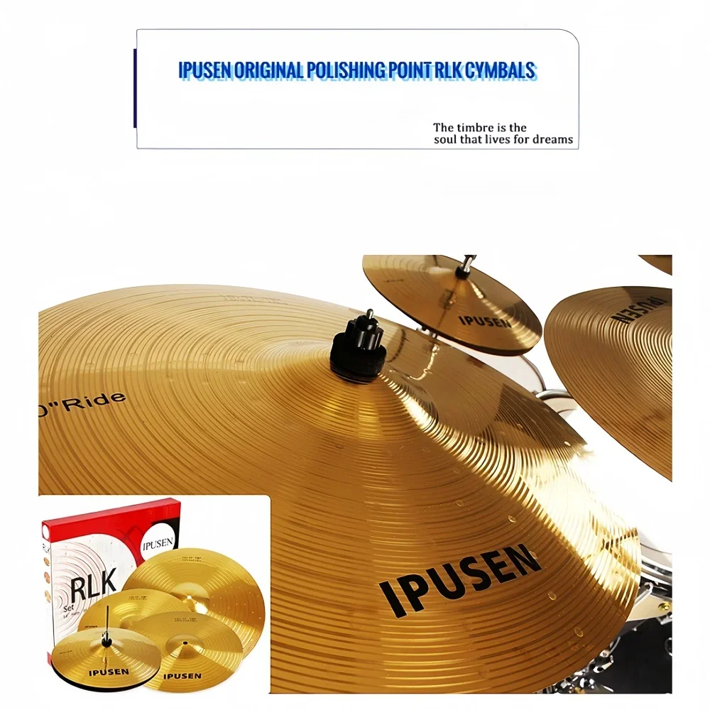 IPUSEN PT7227 Professional Adult & Children's Jazz Drum Set Performance Five Drums Three Cymbals with Baking Varnish Drum Kit