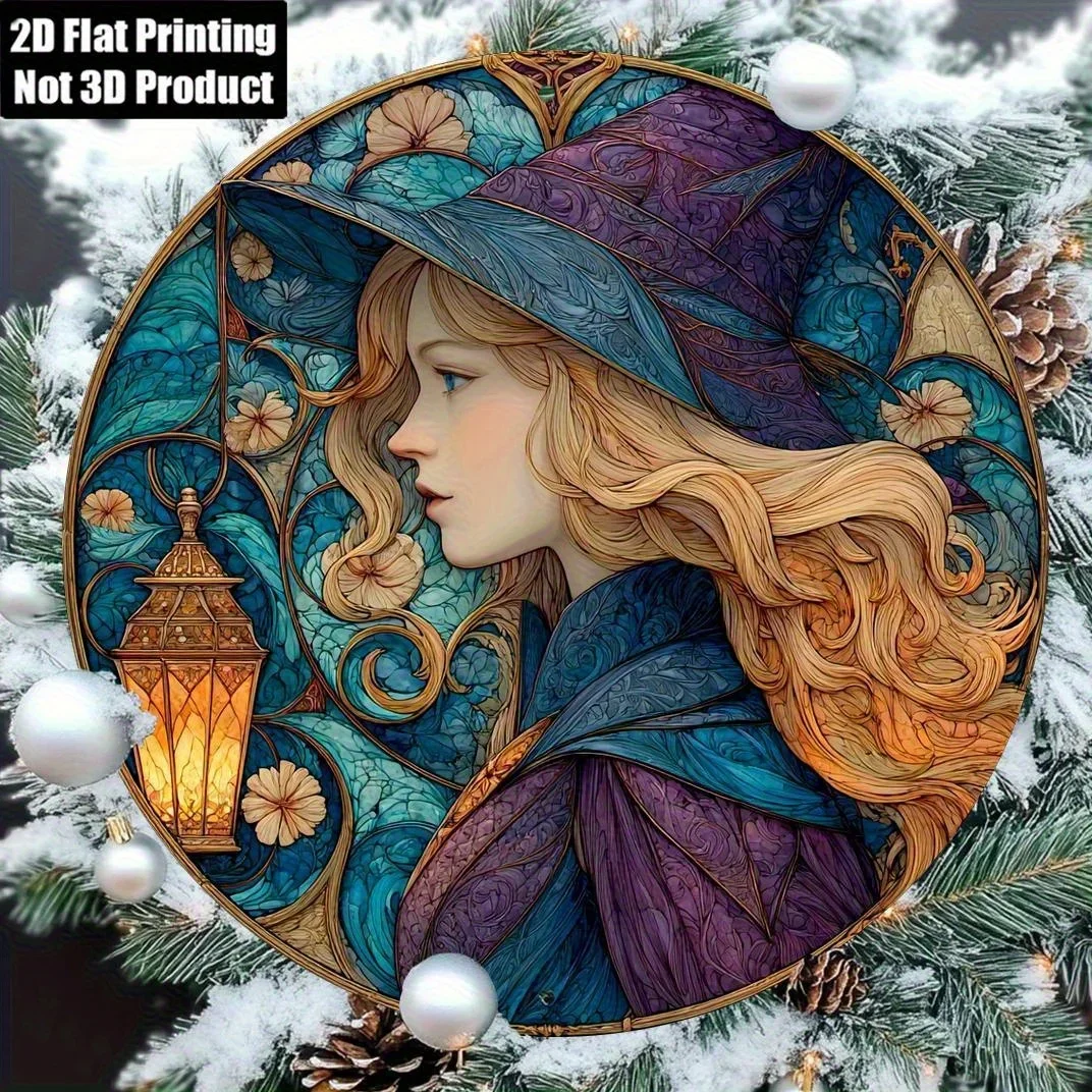 CIFBUY Celtic Knot Metal Wall Art, 8 Inch Turquoise Gold Fairy Design, Pre-Drilled Rustic Plaque for Home Indoor Wall Decor