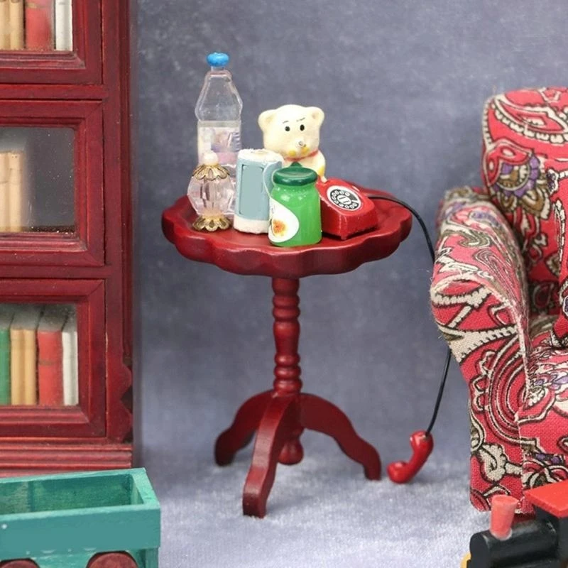 1:12 دمى الأثاث المصغرة طاولة القهوة دمى دمى غرفة المعيش