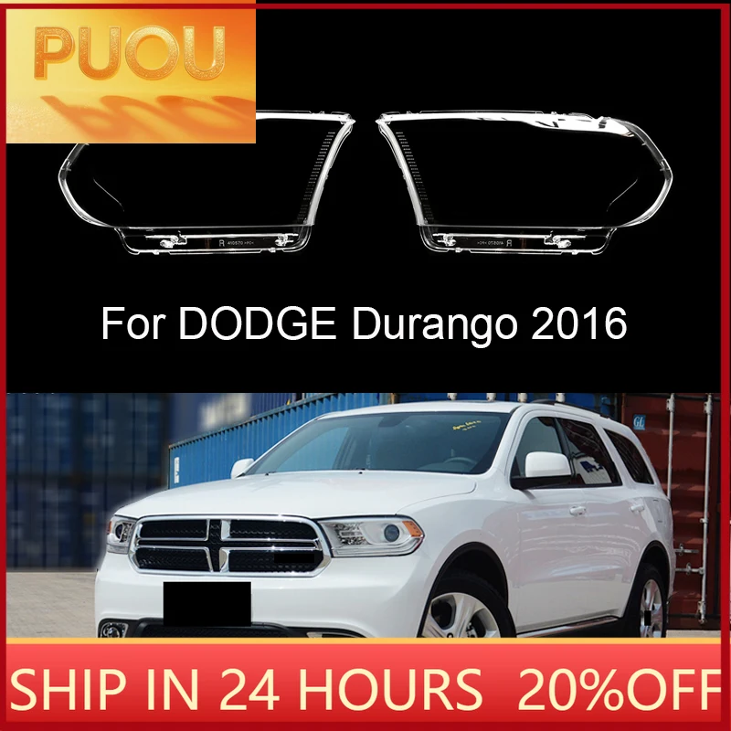 Para Dodge Durango 2016 carcasa de faro de coche cubierta de faro de repuesto lente de faro de cristal