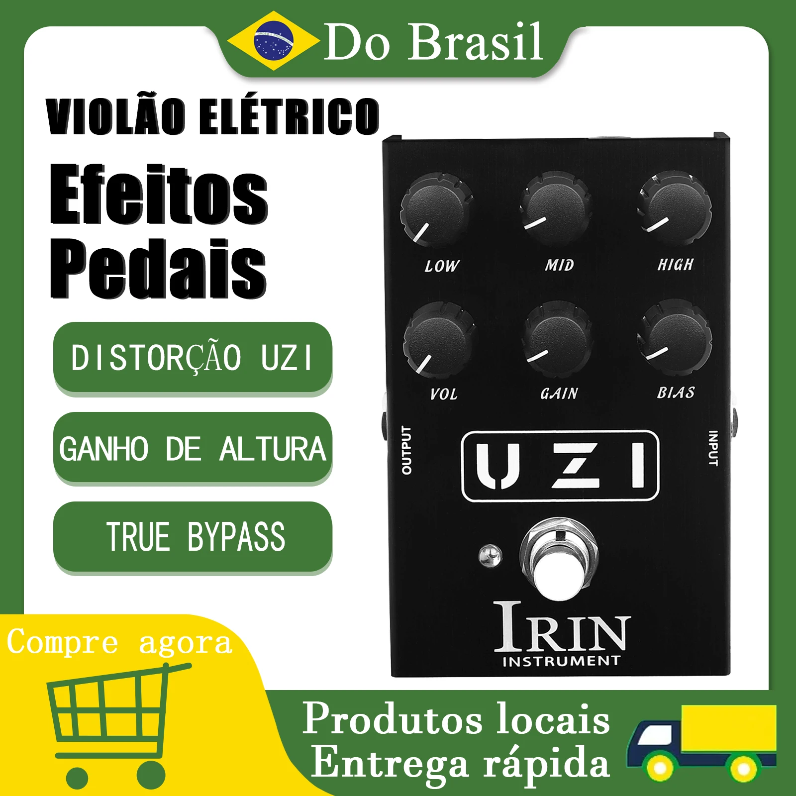 

IRIN AN-35 UZI Electric Guitar Effect Pedal Distortion British American Distortion Effect True Bypass Pedal Guitar Accessories