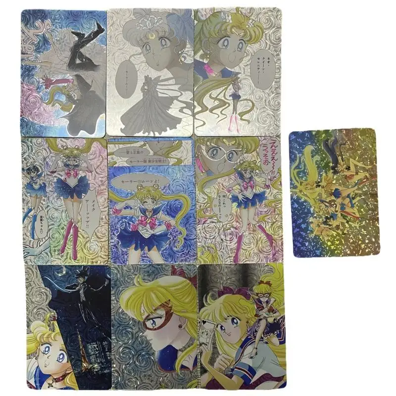 Sailor Moon Flash Card Usagi Tsukino Mizuno Ami Aino Minako Van Gogh Series Diy 10Pcs Anime Collection Action Toy Figures Gifts