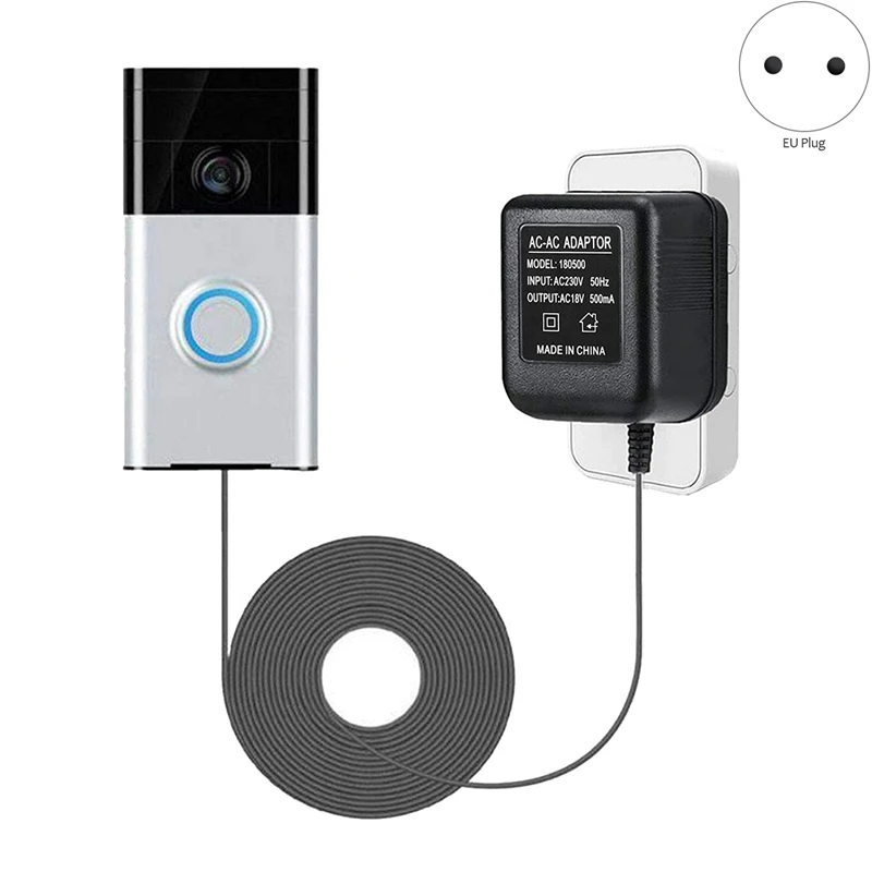 Nieuwe 18V 500ma Voeding Batterij Oplader Adapter Voor Ring Deurbel Buiten