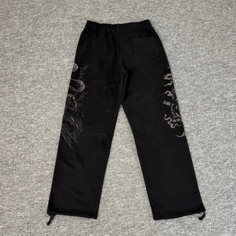 New Casual Comfortable Derschutze Sweatpants Elastic Waistband Embroidered Pattern High-quality Pants