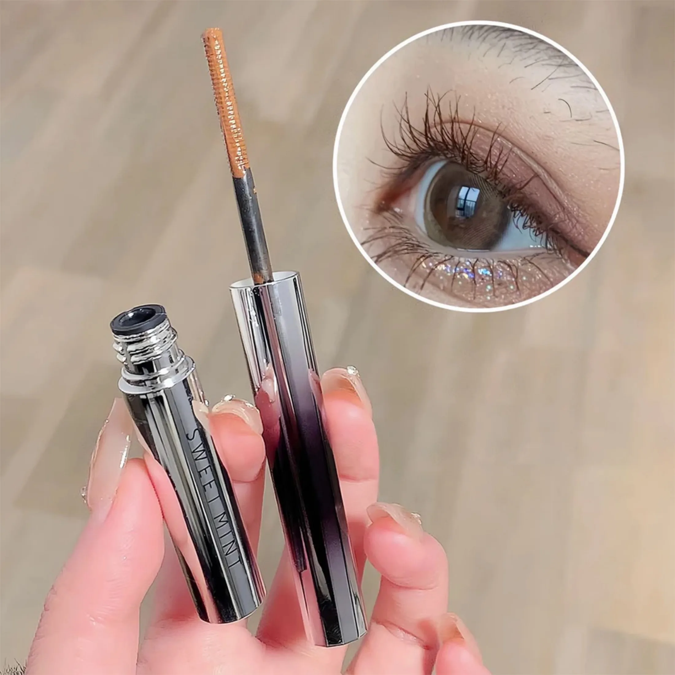 3D Black Metal Bar Type Head Mascara Lengthens Eyelashes Extra Volume Waterproof Natural Lashes Female Makeup Korean Cosmetics