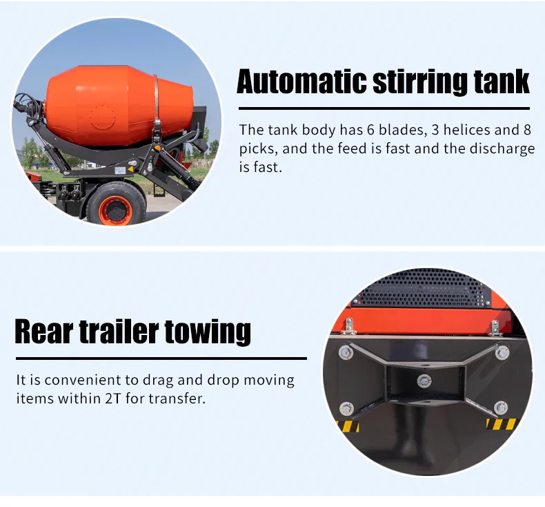 Dieselmotor-Betonmischer mit Pumpe, mobile Pumpmaschine für ländliche Bauvorhaben, tragbares Hochdruck-Zementmischgerät – Detail 7