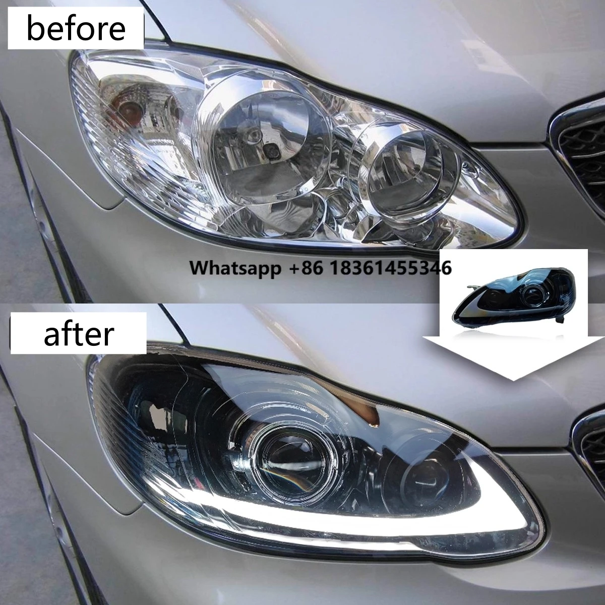 

Car LED Front lamp Headlight assembly For Corolla 2004-2009 Daytime Running light Turn signal