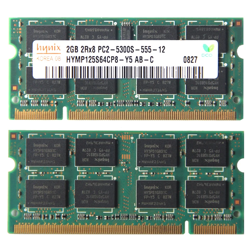 SK HYNIX PC2 2GB 5300S 6400S RAM DDR2 2Rx8 667MHz 800MHz Laptop memory SODIMM