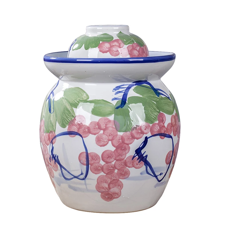 Ceramic Pickle Jar Household Jingdezhen Thickened Earthenware Sealed Jar Pickles Pickled Vegetable Jar Kitchen Storage Supplies