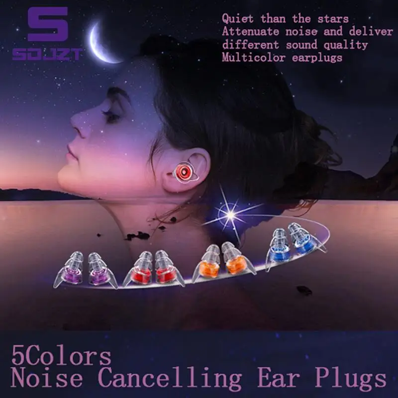 1 Pair Soft Silicone Noise Cancelling Ear Plugs For Sleeping Concert Hearsafe Earplugs