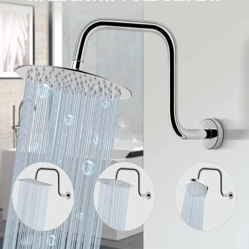 Braço de extensão de cabeça de chuveiro, risers de pescoço de ganso de 13 polegadas instala braço de chuveiro