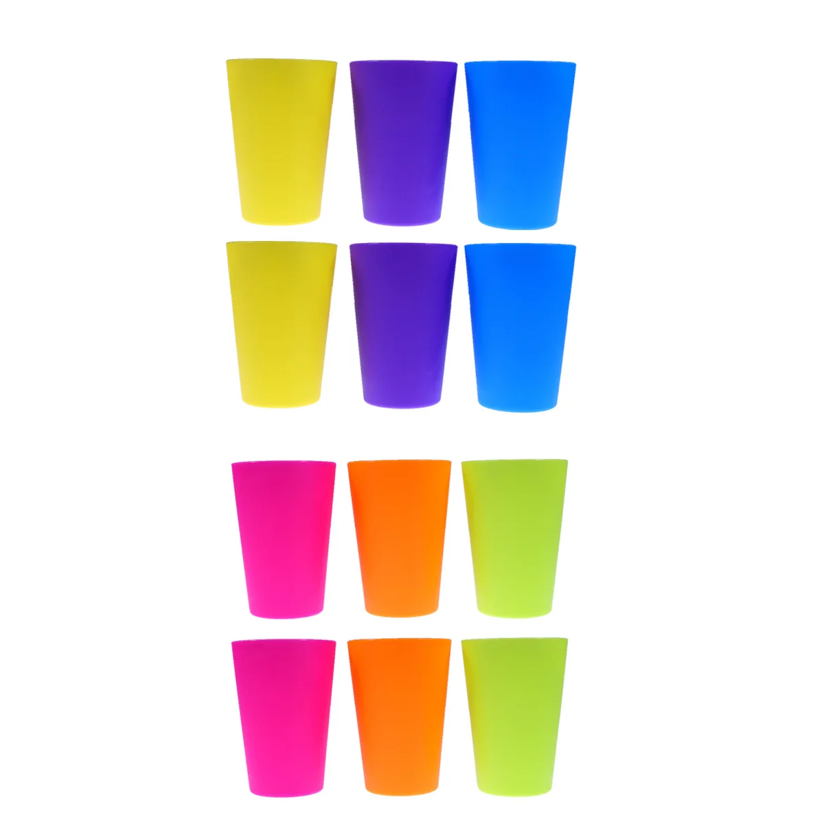 

12pcs Matte Finish Plastic Drinking Cup Stackable Water Beer Wine Cup For Outdoor Picnic Cafe Restaurant Party Use