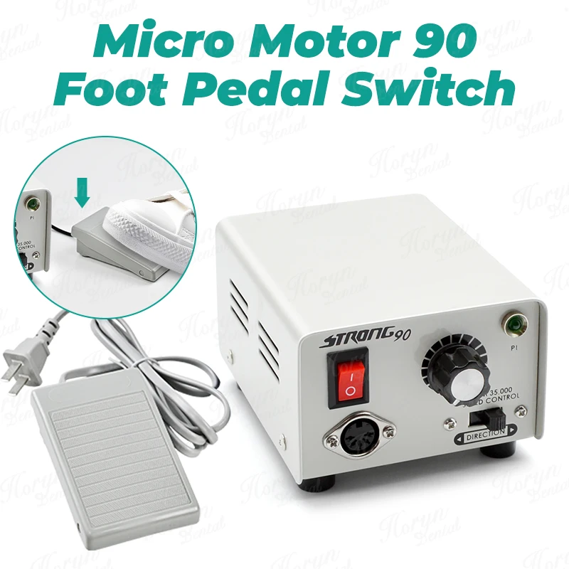 65W Strong 90 Micromotor 102L/E Type Handle Electric Nail Drills Manicure Machine 35000RP Polishing Machine Dentistry Tools