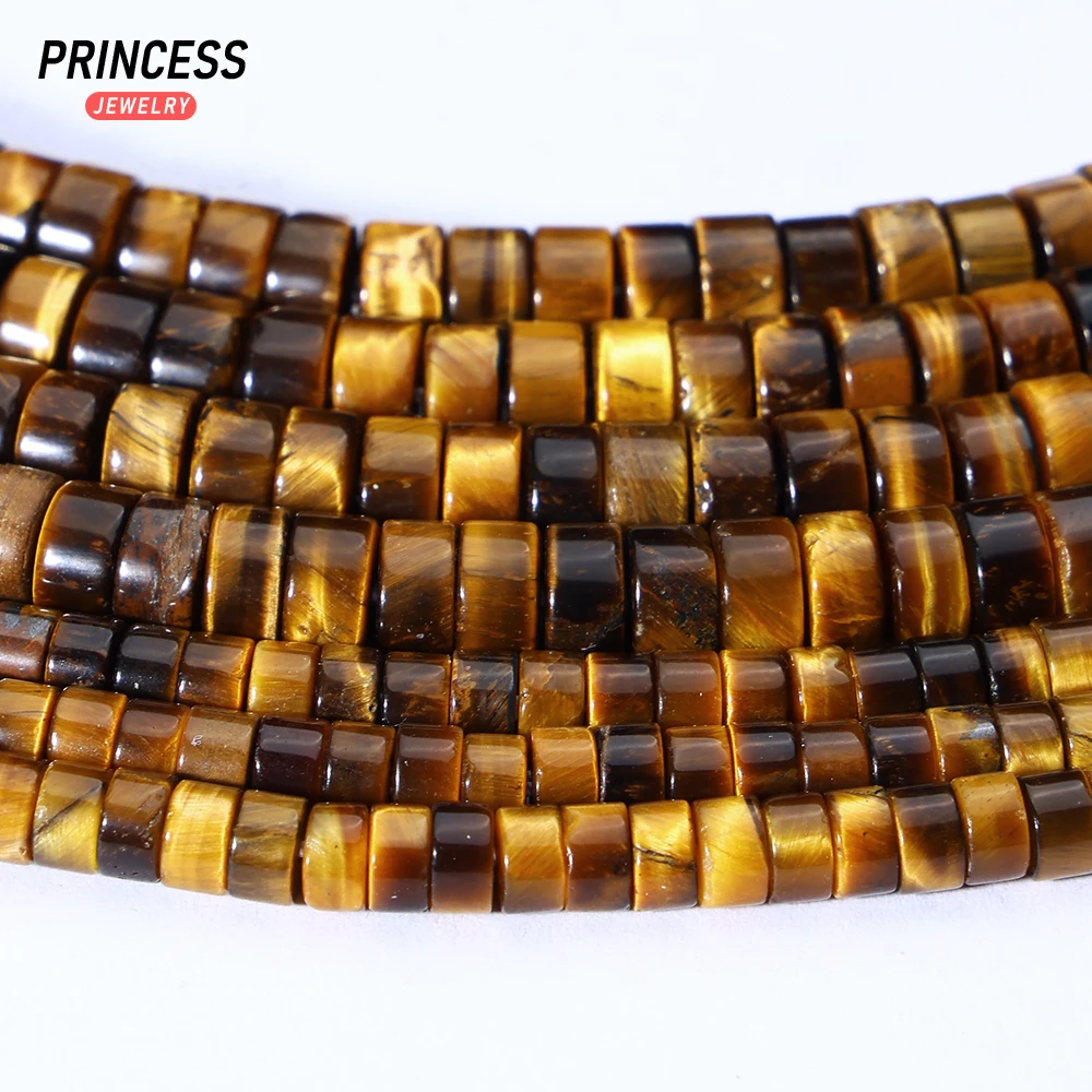 A+ Natural Yellow Tiger Eye Rondelle Cube Rectangle Shape Beads for Jewelry Making DIY Bracelet Necklace Energy Stone Beads