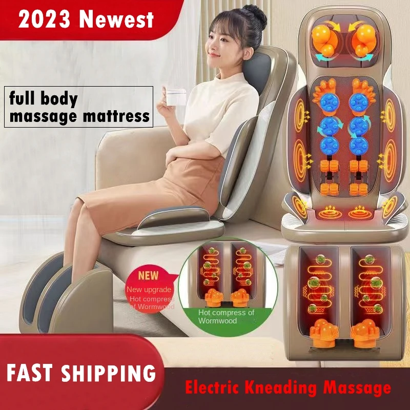 Electric Massage Mattress Vibrating Heating Infrared Massager Kneading Mat For Neck Back Foot Body Pain Relief Relaxation