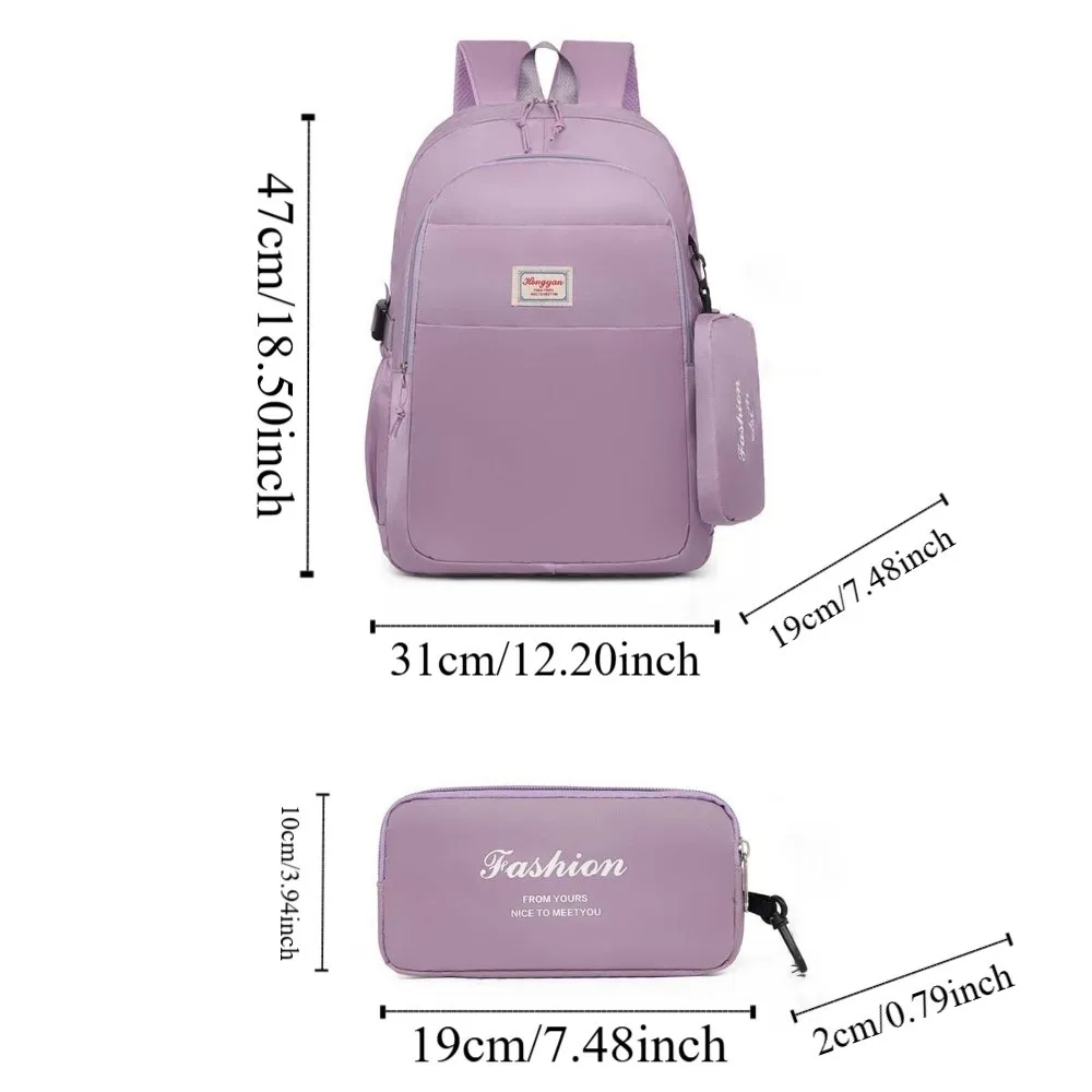 Oxford Cloth Laptop Backpack 2 In 1 Mini Storage Pouch Travel Daypack Waterproof Fixed Webbing Large Capacity School Bag Daily