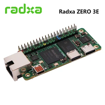 Radxa ZERO 3E RK3566 Scheda di sviluppo Quad-Core Arm ®   Cortex ™ -A55 Piccolo SBC con Gigabit Ethernet 1080P@60fps tramite Micro HDMI