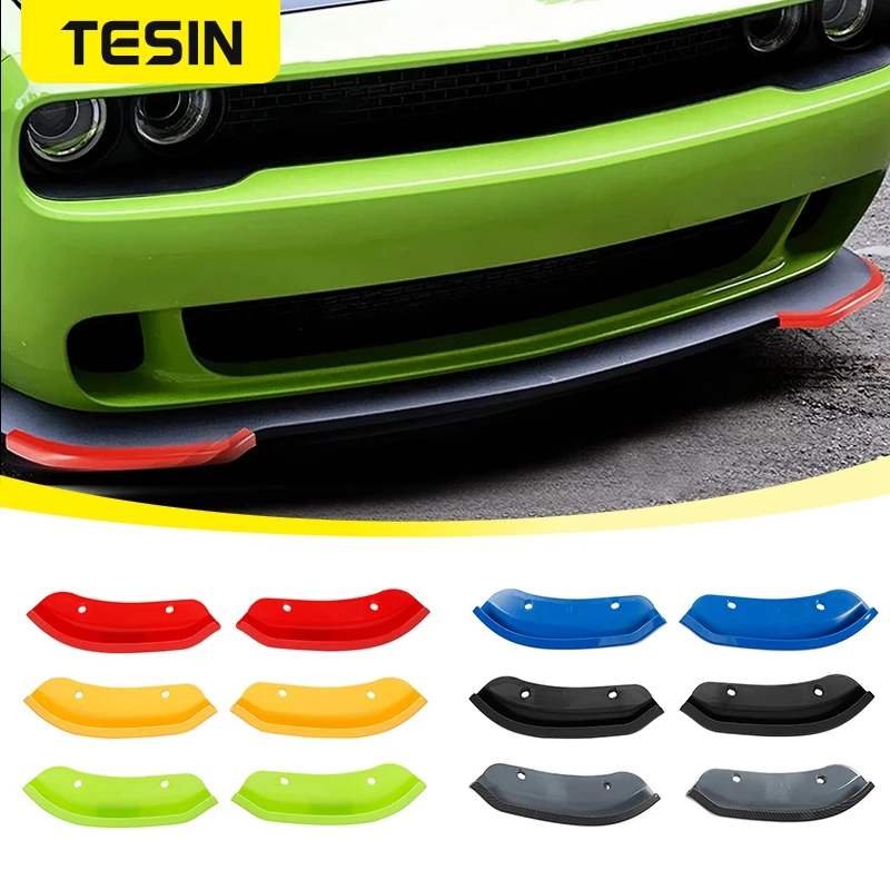 TESIN Car Front Bumper Splitter Protector Lip Spoiler Diffuser Guard Cover for Dodge Challenger SRT Hellcat 2015 Up Accessories