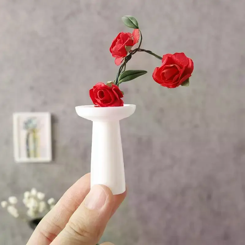 

3 шт. кукольный домик DIY миниатюрная модель домашний декор цветочный горшок орнамент украшение для гостиной стол цветы гидропонная ваза