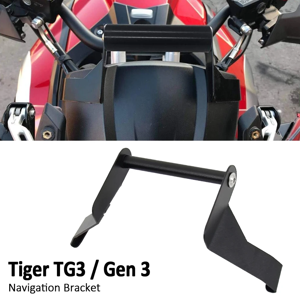 

New Motorcycle Accessories Black Mobile Phone Navigation Bracket Support 12MM For TIGER TG3 Gen3 Tiger TG3 Tiger Gen3