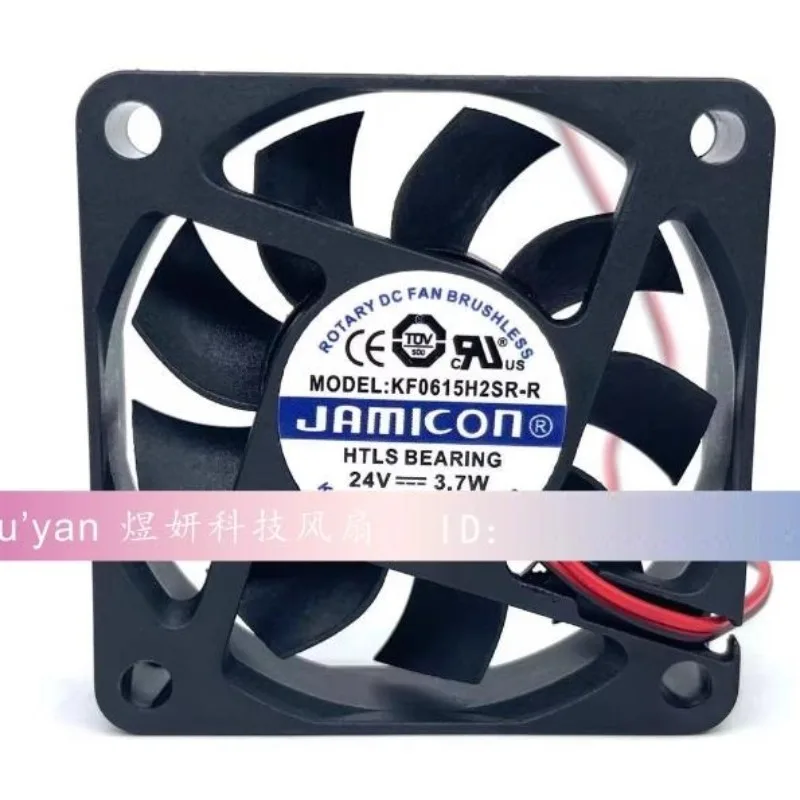 New Cooler Fan for KF0615H2SR-R DC24V 3.7W 6CM 6015 2-wire Cooling Fan 60*60*15MM