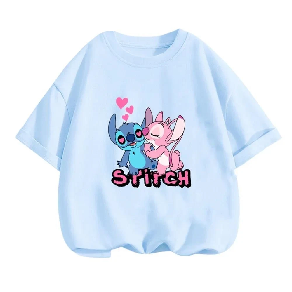 

Summer Children Kawaii Stitch T-shirt Girls Stitch T Shirt Disney Stich Anime Cartoons Casual Clothes Kid Girl Boys Trucksuit