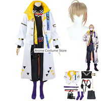 Anime Virtual Youtuber Nijisanji Fura Kanato Cosplay Costume Wig Long Trench Coat Uniform Full Set Man Woman Halloween Suit