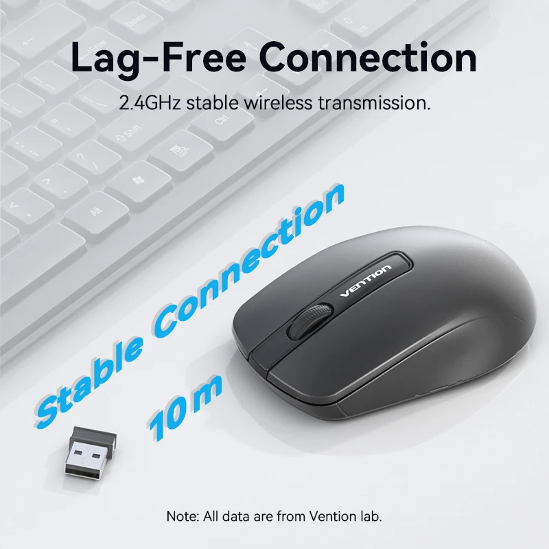 Vention ماوس لاسلكي USB 2.4G مريح 1200 ديسيبل متوحد الخواص سلك 1.5 متر الفئران للكمبيوتر الشخصي ماك بوك لينوفو اللوحي ملحقات الكمبيوتر المحمول الماوس