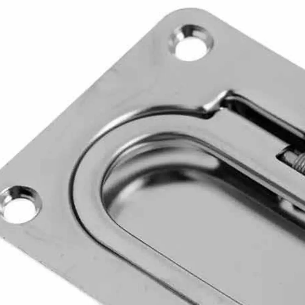 Stainless Steel Pull Flush Lift Ring Marine Grade Anti-Rattle Recessed Fasteners Square Portable Lockable Hold Down Clamp