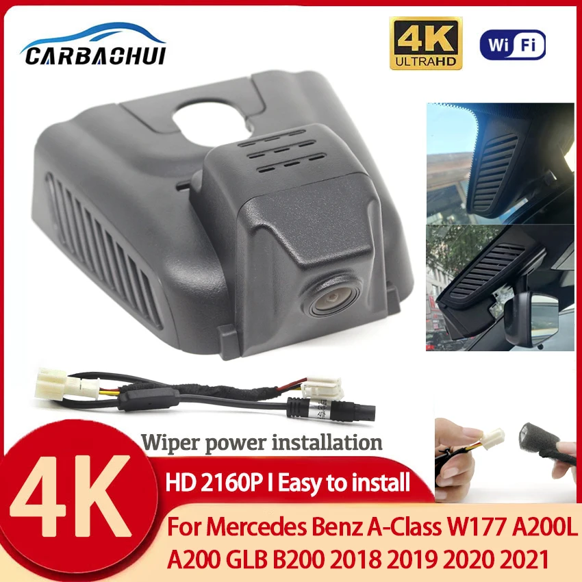 

Plug and play Car DVR WIFI Video Recorder Dash Cam Camera For Mercedes Benz A-Class W177 A200L A200 GLB B200 2018 2019 2020 2021