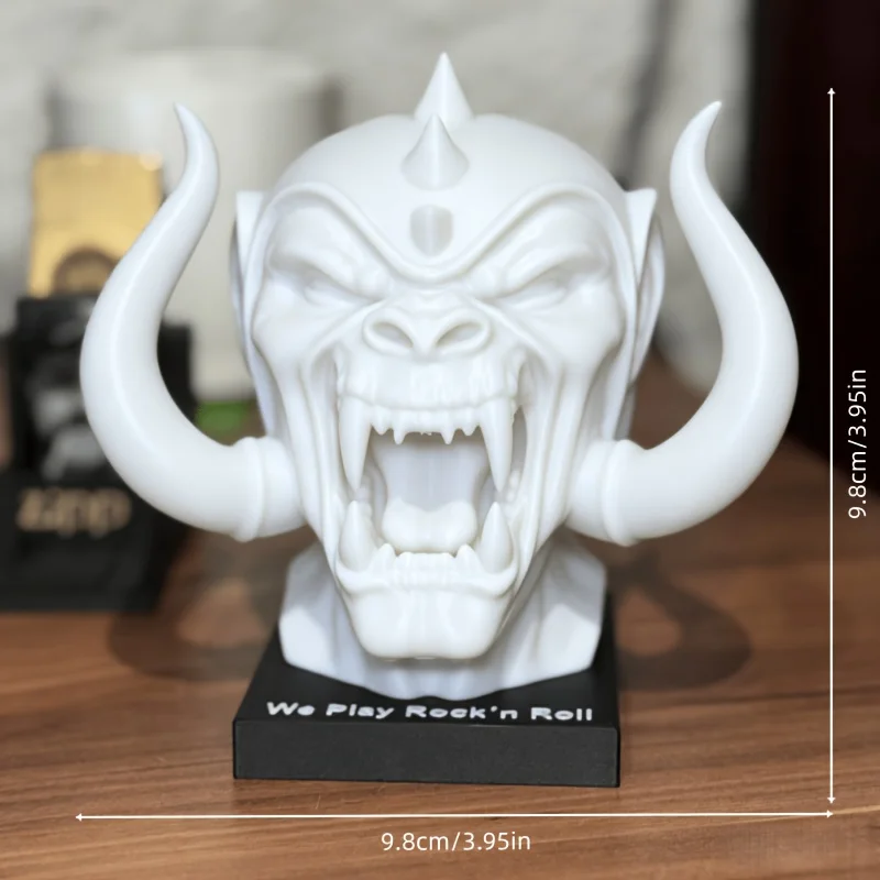 1 Piece Demon Head-Shaped Ornament, 3D Printed White Fang Monster Head Ornament, Music Fan Home Desktop Collection Decorative Craft