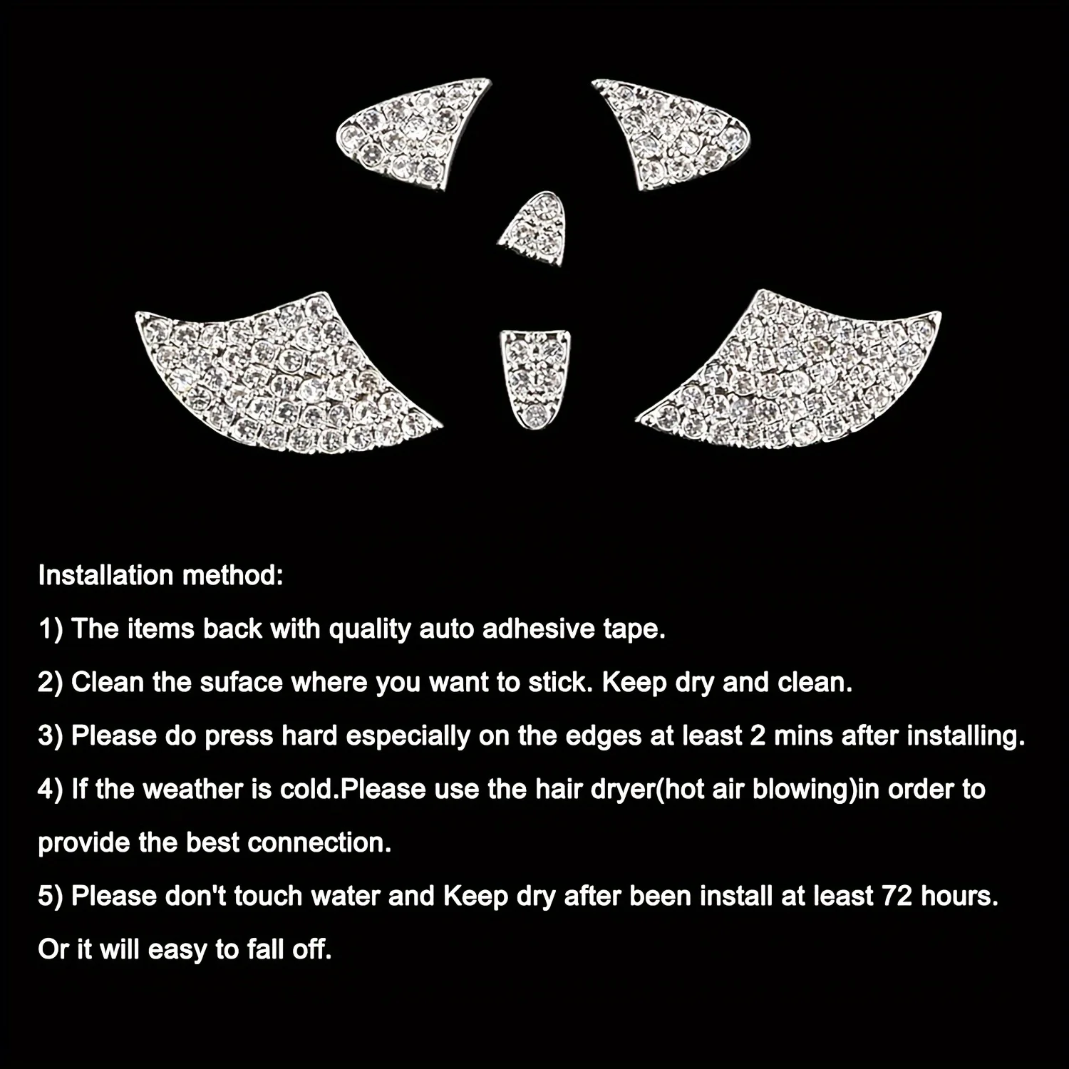 Car Steering Wheel Sticker Crystal Diamond Decal For Toyota Steering Wheels Decorative Accessories Crystal Sticker Accessories view 4