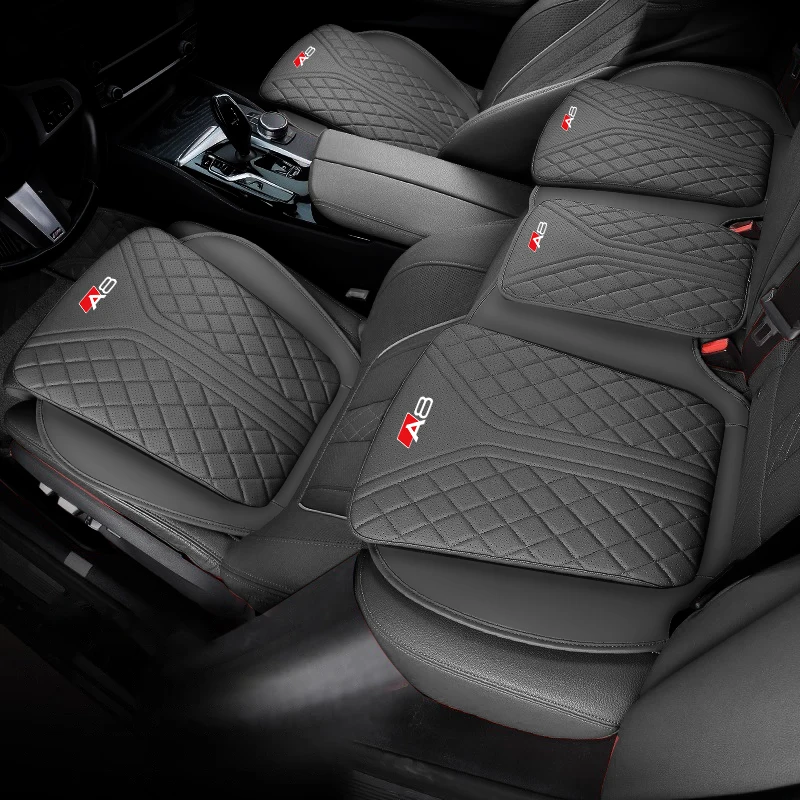 Car Seat Cushion For Audi A8 D1 D3 D4 D5 3D Embroidered Thickened Seat Protector pad Front & Rear Seat Covers Auto Accessories