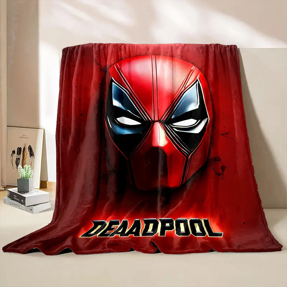 Marvel-Avengers Deadpool Blanket Soft Fluffy 4 Season Throw King Size Kid Adult Sofa Quilt Bed Break Blanket Travel Throw Gift