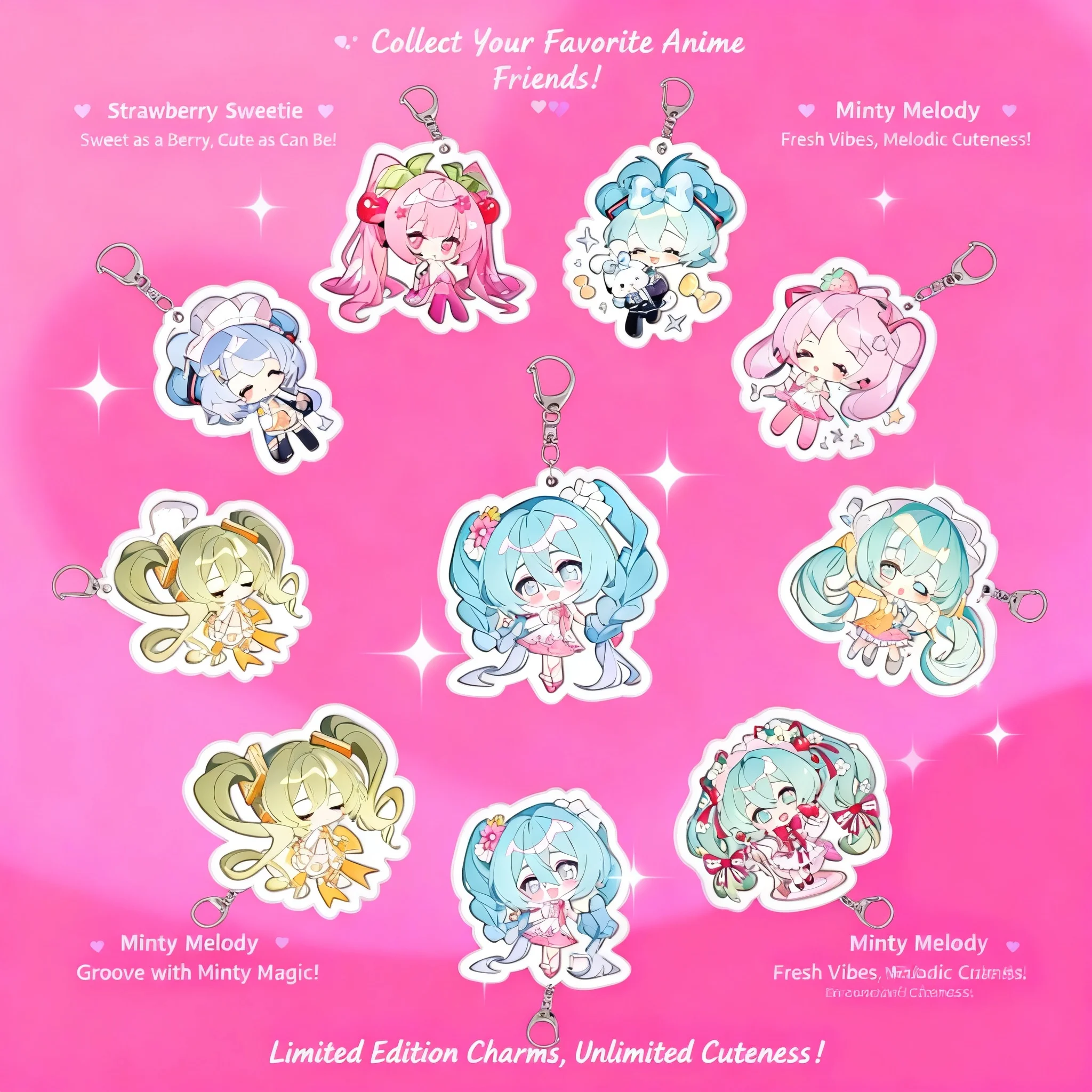 

Hatsune Miku Acrylic Keychain Cute Anime Pendant Hanging Decor Cartoon Figure Collectible Student Gift for Fans Accessories