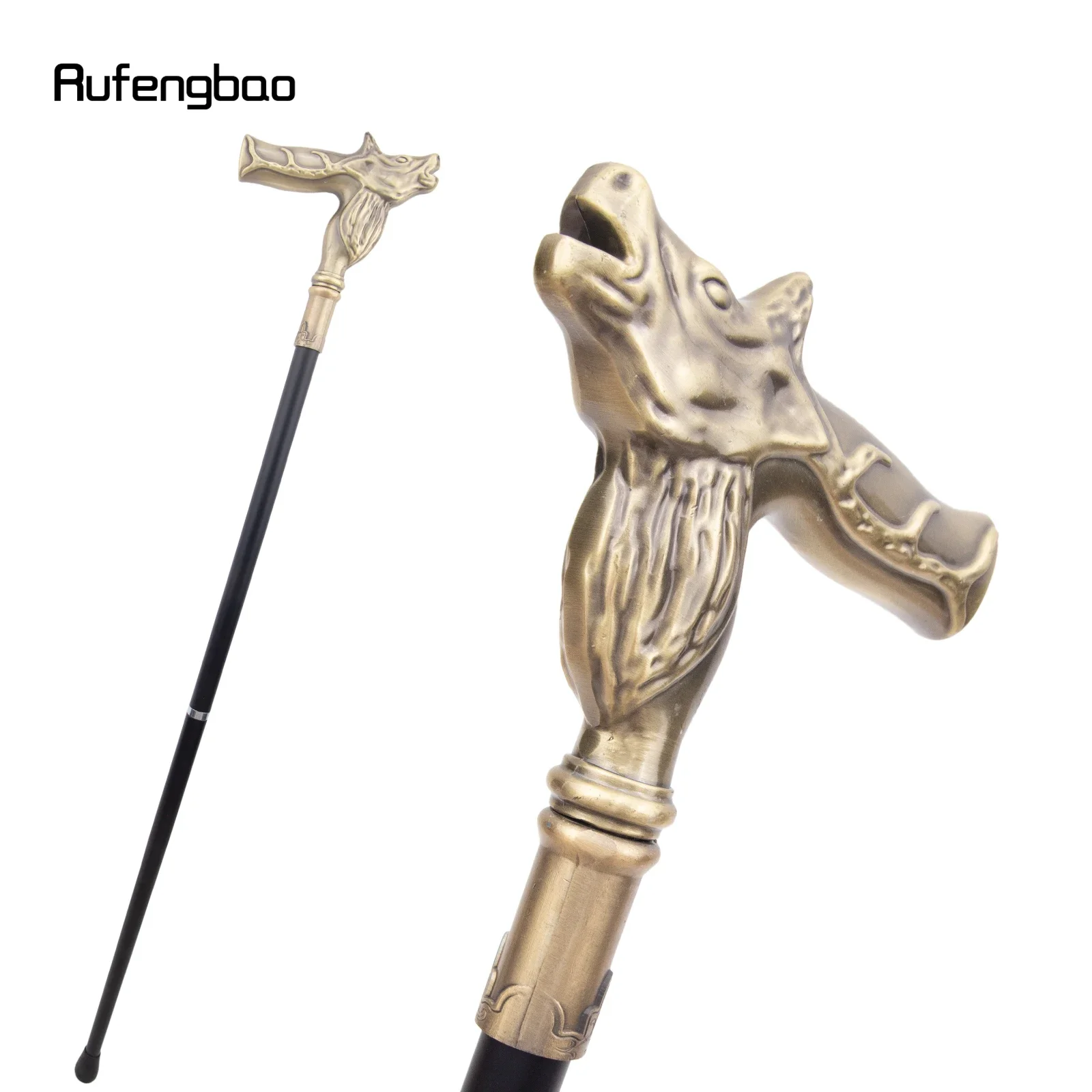 ทองแดงกวางเดิน Cane แฟชั่นตกแต่งเดิน Stick สุภาพบุรุษ Elegant คอสเพลย์ Cane KNOB Crosier 92 ซม