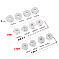 4PCS Aluminum 12MM Wheel Hex Drive Hubs 4mm/5mm/6mm Adapter for 1/10 RC On Road Drift Racing Car Buggy Truck Tamiya HSP Wltoys