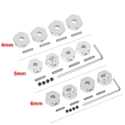 4PCS Aluminum 12MM Wheel Hex Drive Hubs 4mm/5mm/6mm Adapter for 1/10 RC On Road Drift Racing Car Buggy Truck Tamiya HSP Wltoys
