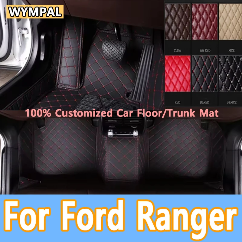 

Роскошные кожаные автомобильные коврики для Ford Ranger 2020 2019 2018 2017 2016 2015 2014 2013 2012, ковры, коврики, детали интерьера