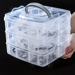 3-layer 18 Compartment Transparent Storage Box, Jewelry and Toy Storage Box, Suitable for Kitchen, Bathroom, Bedroom