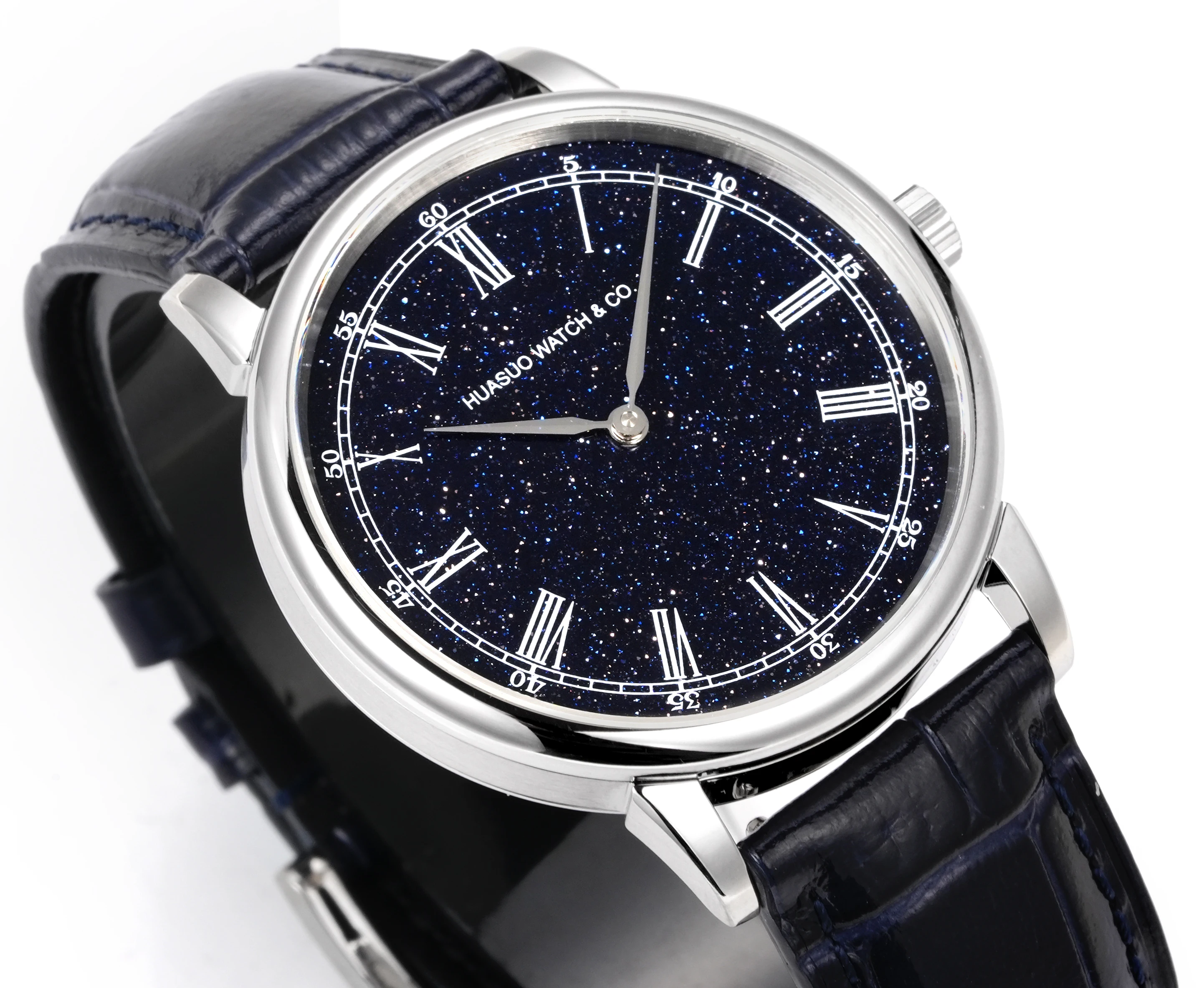 HUASUO 2026 Luxury 39mm Men Mechanical Watch SW300 Movement Amethyst Starry Sky Dial Sapphire Crystal 50M Waterproof Wristwatch view 3
