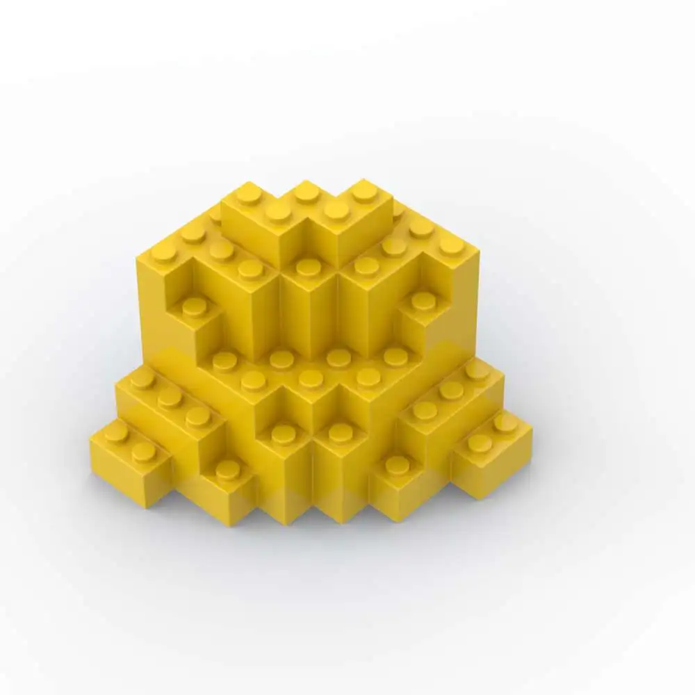 MOC 1PCS 23996  8x8x6 Medium Symmetric Mountain Brick Rock Panel Replaceable Building Blocks Toy Adult Especial Idea Gifts