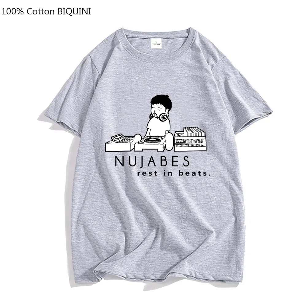 Spring Summer Nujabes Seba Jun Lo-Fi Music Jazz Hip Hop Men T-shirts Comic Tshirts 100% Cotton Fashion Causal Male T-Shirts