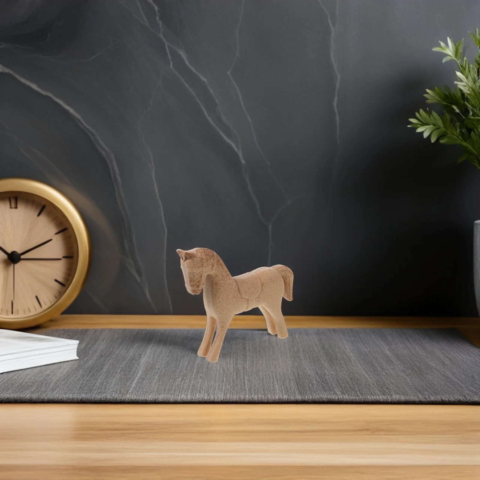 

2pcs Wooden Carved Horse Figurines Unpainted Paintable Wood Animal Ornaments For Craft Painting Home Desk Office Tabletop Decor