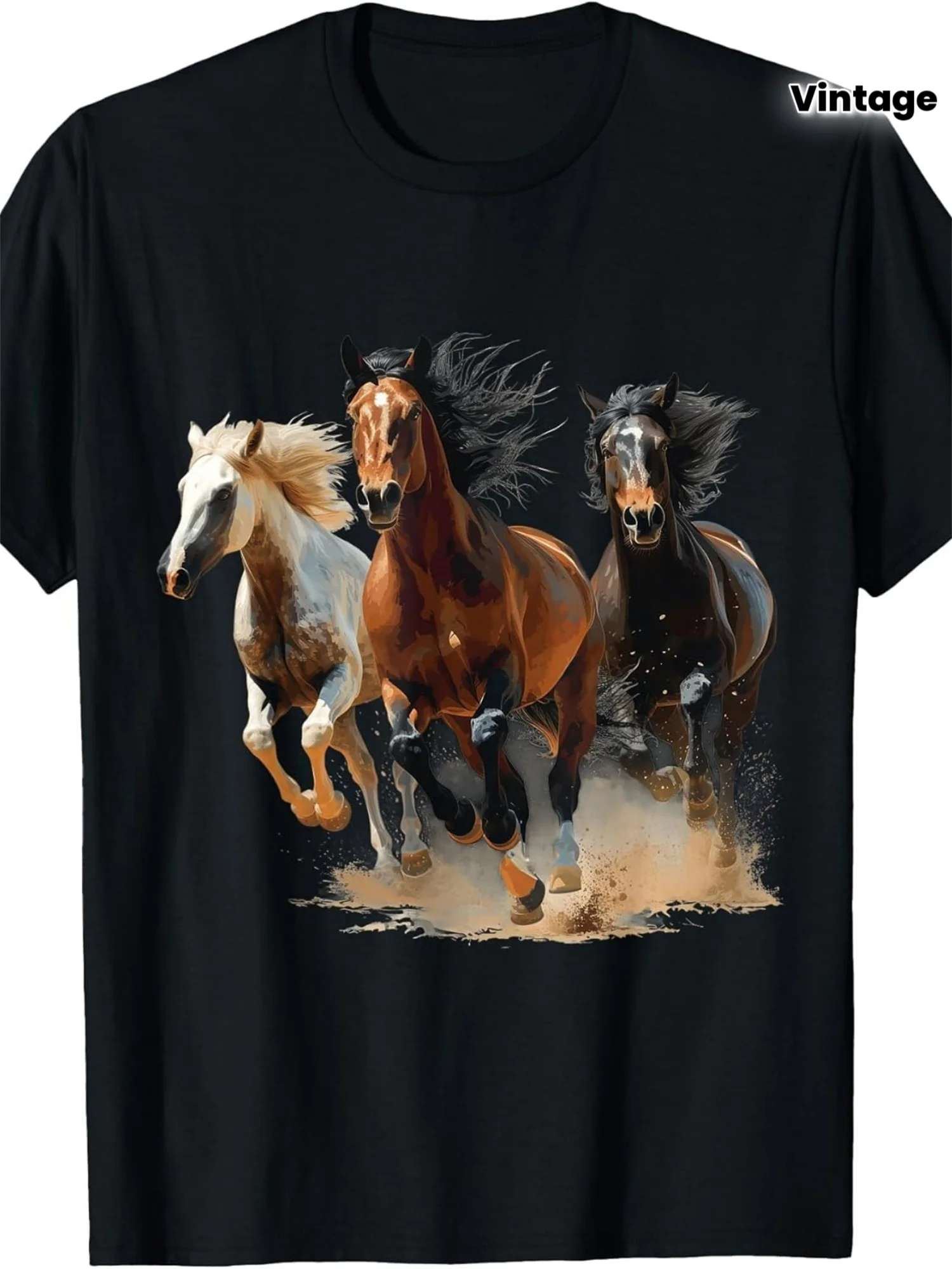 Vintage Horses Lover Graphic for Men Women T-Shirt Same Style for Men And Women Summer Short-Sleeved Printed T-Shirt Pure