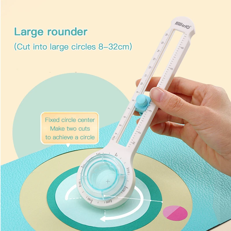 Multi-Functional 360° Rotating Handheld Circular Cutting Machine Mini Paper Cutter with Adjustable Knob Office School Supplies