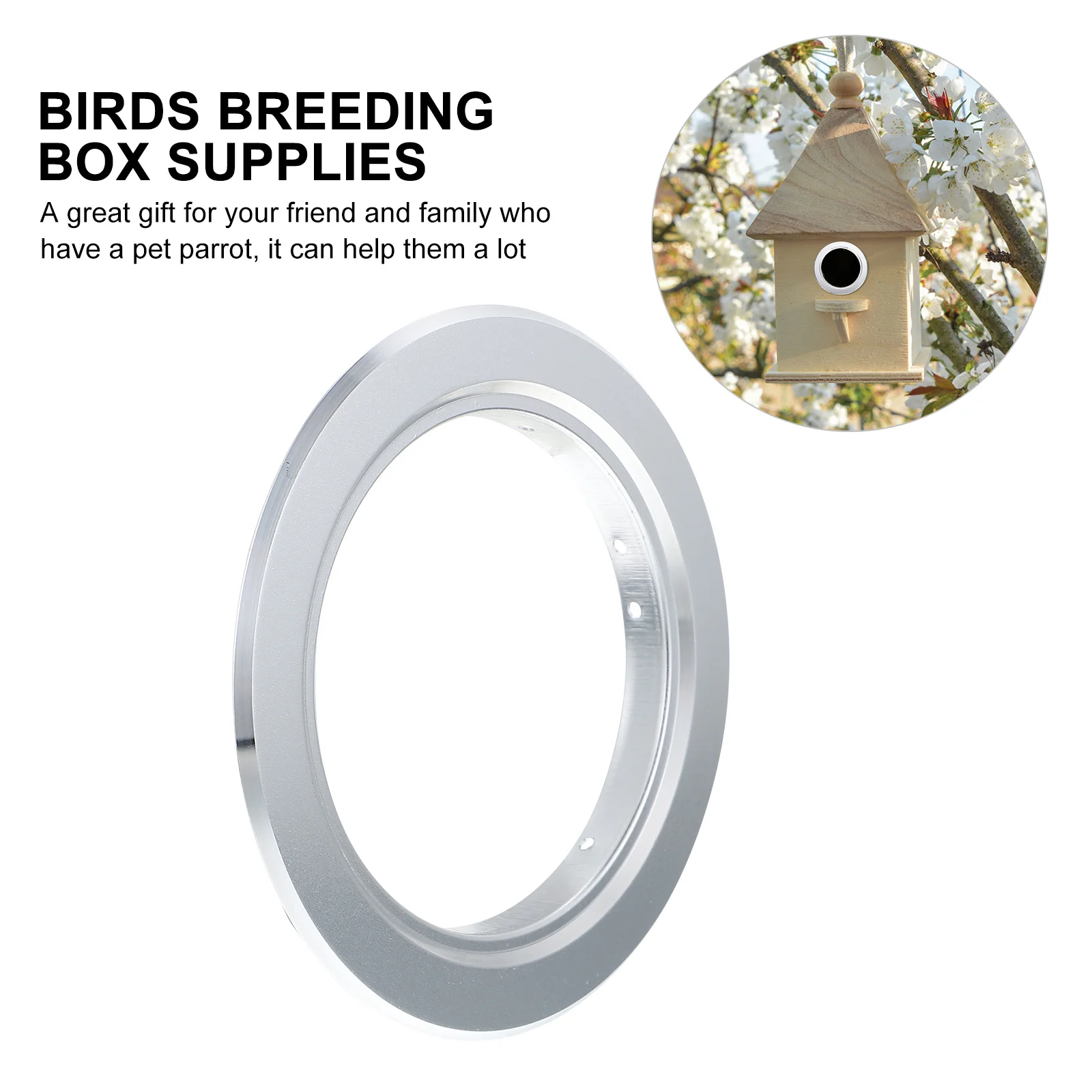 

4Pcs Anti-Bite Ring Bird Nest Door Replacement Ring for Wooden Breeding Box Metal Nest Hole Protective Accessory