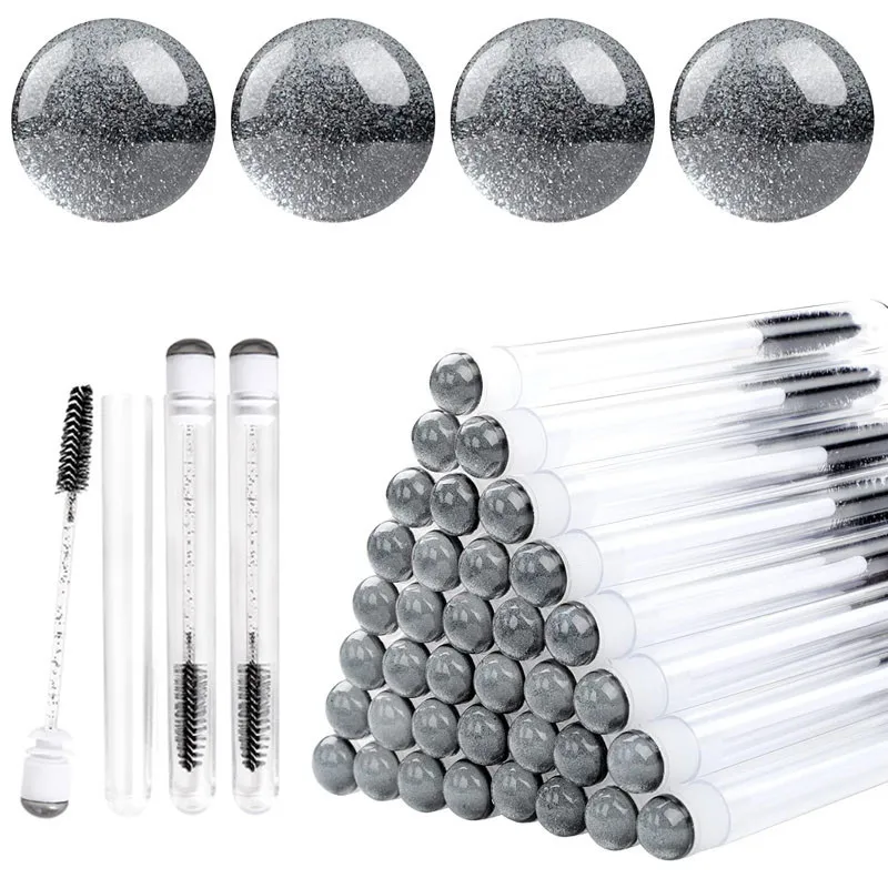 20/5 pçs varinhas de rímel de cílios com tubo sparking lash spoolie escova em recipiente aplicador de sobrancelha descartável pincéis de maquiagem