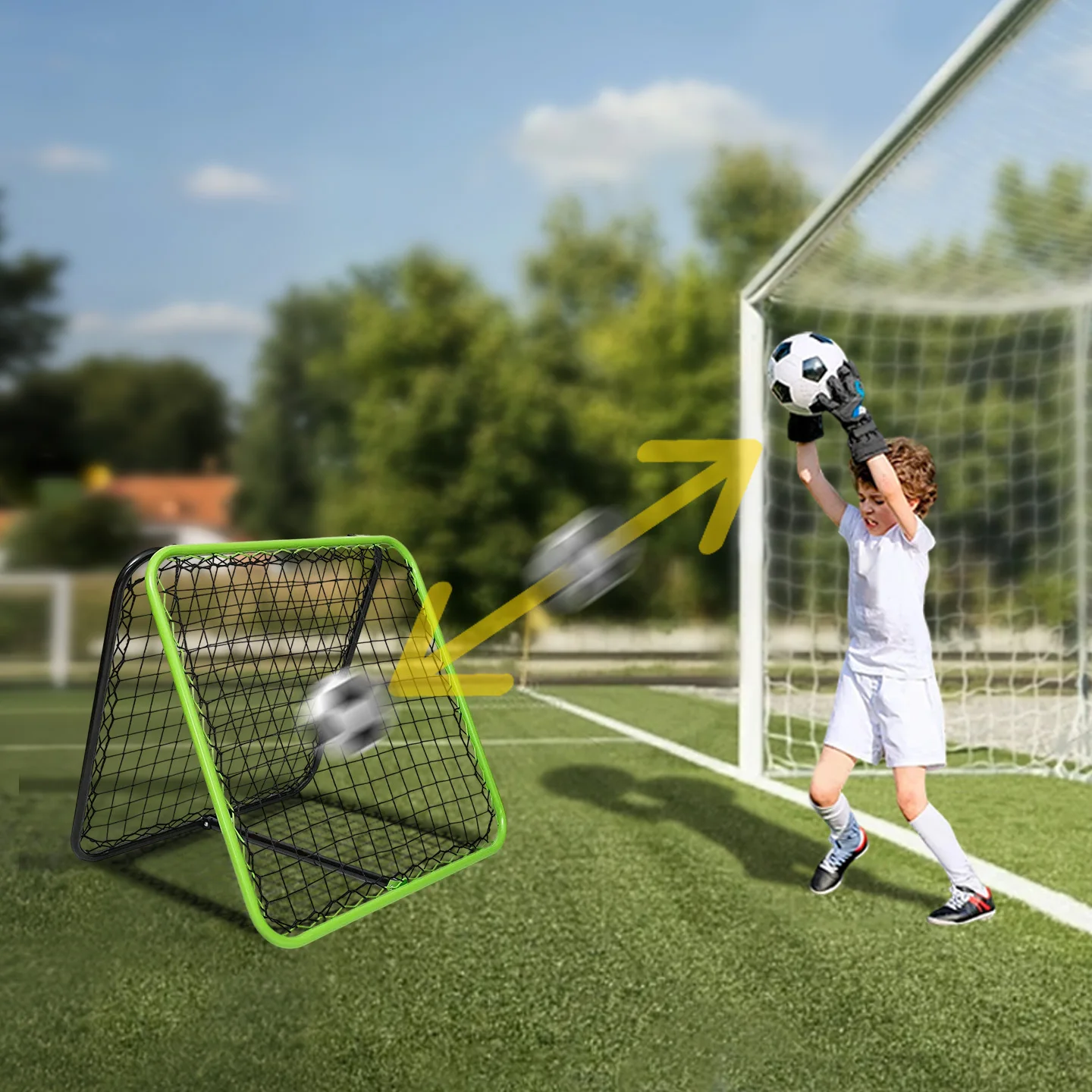 Portable Adjustable Angle Football Rebounder Net Soccer Training Equipment for Sports Training
