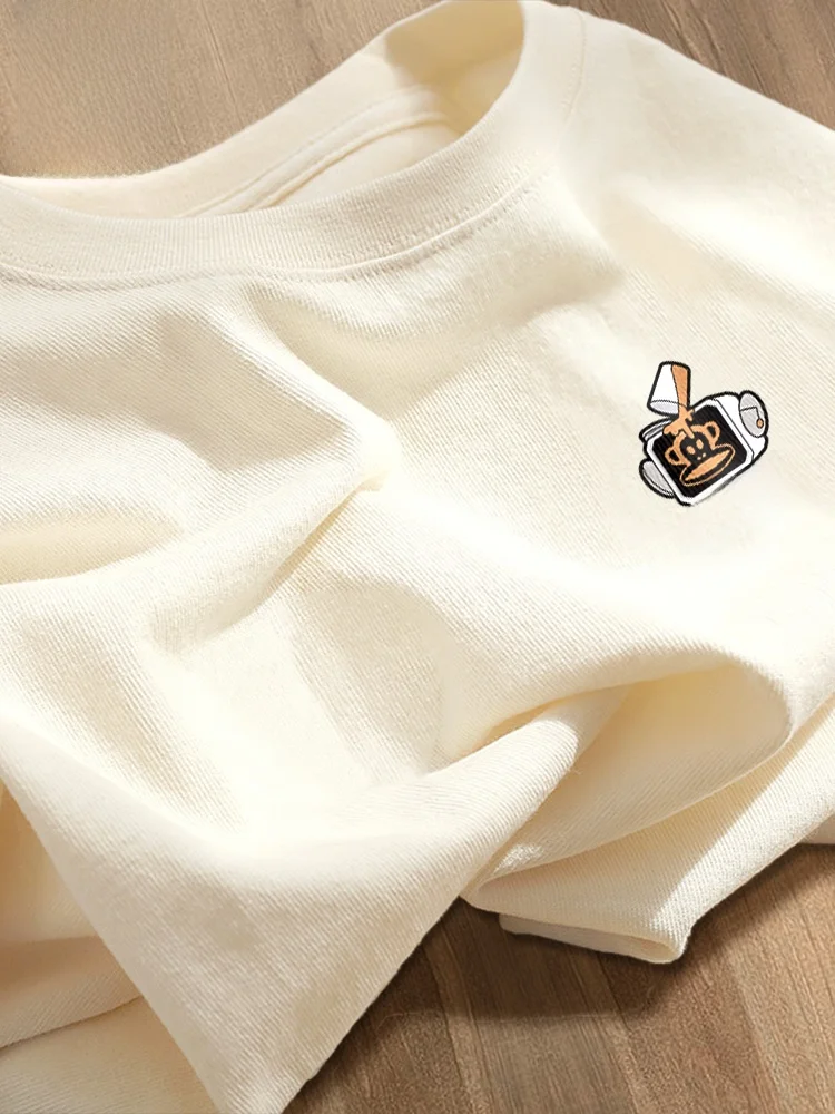 

American Sle Pure Cotton Casual ort Sve Men's T-irt Summer New Faion Loose Fit round Ne Breathable